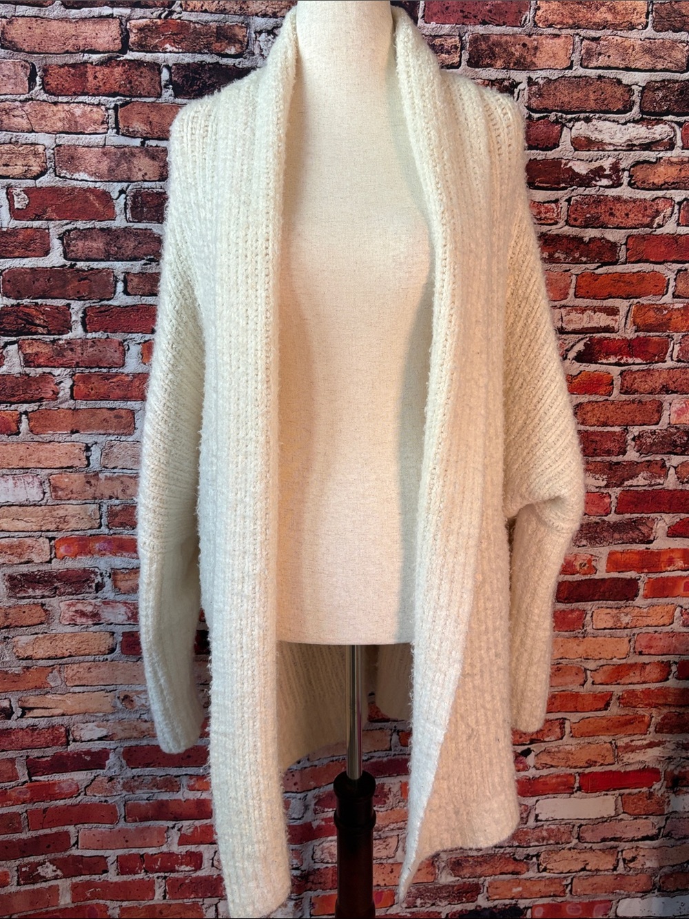 Sleeping On Snow Anthropology Cream Knit Cardigan Sweater Merino Blend Large